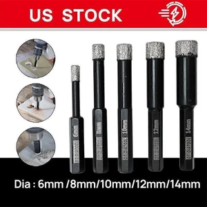 2 Stück 6/8/10/12/14 mm Trocken Diamanttrenner Schnitt Fliesen Mauerwerk Bohrkronen Lochsäge - Bild 1 von 15