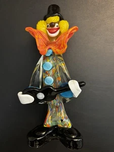 Vintage Murano Venetian Art Glass Clown 8" Figurine Hand Blown Italian With Box - Picture 1 of 6