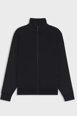 Hugo Boss Hombre Pastor Azul Oscuro Cremallera Sudadera Algodón Elástico Foto 1 de 3