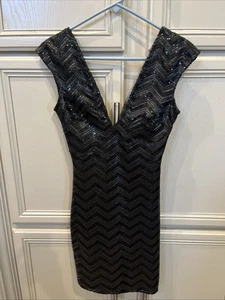 Lovers + Friends Black Sequin Bodycon Dress Size X Small - Picture 1 of 9