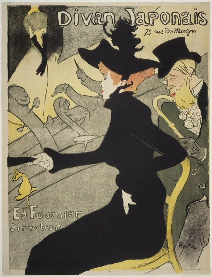 Divan Japonais 1893, Henri de Toulouse Lautrec, Art Print Poster 14" x 11"  4640 - Image 1 of 1