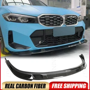 REAL CARBON Front Bumper Spoiler Lip Fits BMW G20 LCI 3Series M340i 330i 2023-24 - Picture 1 of 15