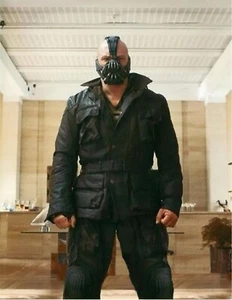 Giacca Motociclista Uomo The Dark Knight Rises Bane Nera Vera Pelle - Foto 1 di 4
