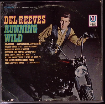DEL REEVES RUNNING WILD UNITED ARTIST RECORDS  VINYL LP 166-23 - Image 1 of 4