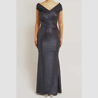 $1650 Talbot Runhof Women's Blue Off-Shoulder Wrap Detailed Dress Size 6