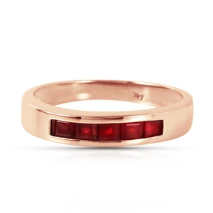 Brand New 14K Solid Rose Gold Rings with  Natural rubyes - Picture 1 of 4