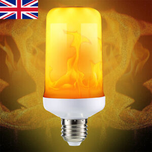 E27 9W LED Burning Light Flicker Flame Lamp Bulb Fire Effect Decorative 4 Modes