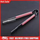 Cooking Kitchen Tongs BBQ Salad Bacon Steak Bread Clip Clamp (Pink)(22.5)