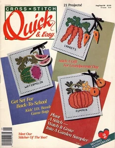 Quick & Easy Cross x Stitch Magazine - Vintage Aug/Sept 90 - Crafting Projects - Picture 1 of 2