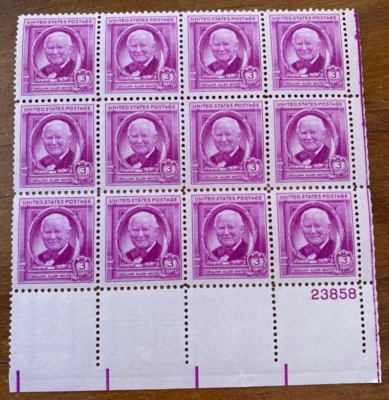 US Stamps, Scott #960 William Allen White Issue 1948 3c Block of 12 VF/XF M/NH - Image 1 of 2