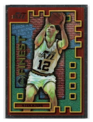 John Stockton 1995-96 Finest Mystery Borderless Silver #M29-JAZZ - Image 1 of 2