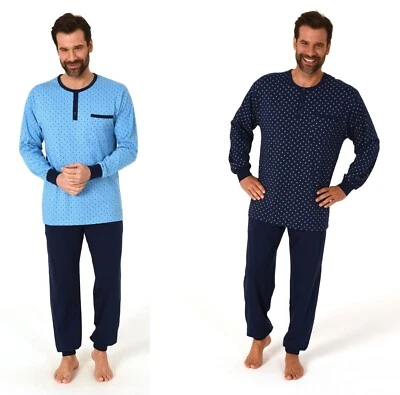 Neu Herren/Männer Schlafanzug/PYJAMA  Hellblau/Dunkelblau Baumwolle Vier. 0754 - Bild 1 von 4