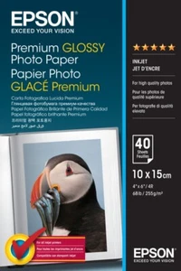 Epson Premium Glossy Photo Paper - 10X15 CM - 40 Sheets - Picture 1 of 2