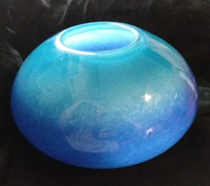 10"W mundgeblasene Kunst Studio Glas ombre blaue SCHÜSSEL Herzstück Politur Pontil 8 Pfund - Bild 1 von 12