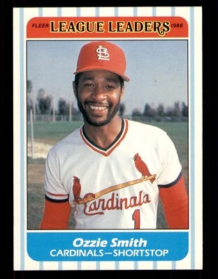 1986 Fleer Major League Leaders - Ozzie Smith #42 - Image 1 of 2