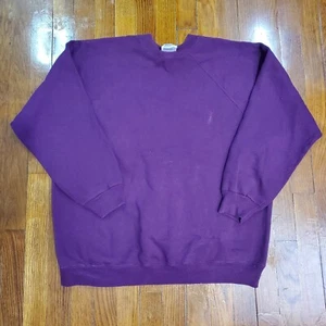Hanes Her Way Raglan Sweatshirt Womens Size XL Purple Plum Vintage 90s - Picture 1 of 12