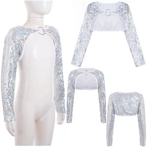 Kids Girls Jacket Formal Bolero Bridesmaid Blouse Ballroom Crop Top Flower Coat - Picture 1 of 22