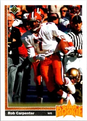 FOOTBALL CARD UPPER DECK  STAR ROOKIE  ROB CARPENTER - Image 1 of 2