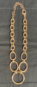 Milor Bronze Italy 18" Large Garduated Hollow Oval Link Necklace - Picture 1 of 12