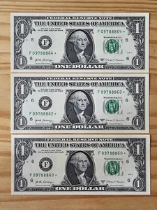 FANCY SERIAL NUMBER 786 HOLY NUMBER 1 Dollar Replacement Star ATLANTA BANKNOTES - Picture 1 of 2