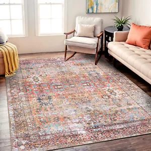 Rugshop Living Room Rugs Transitional Distressed Machine Washable Non-Slip Rugs - Picture 1 of 72
