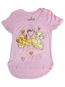 Disney Girls Lion King Nala & Simba Hakuna Matata Pink T-Shirt Tee Shirt X-Small - Picture 1 of 1