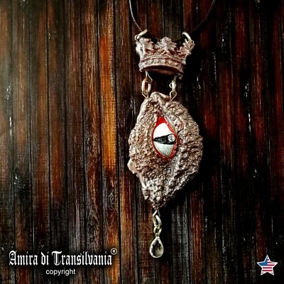 Collar Ojo de Dragón Colgante Brujería Talismán Joyería Amuleto Satanás Poder Mágico Foto 1 de 4