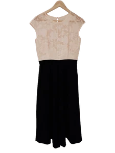 TED BAKER Ladies UK Size Small Ivory/Black Lace Top Culotte Jumpsuit Pre Loved - Picture 1 of 12