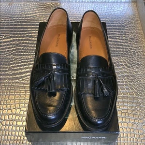 Magnanni Black Loafers Men Size 9.5 N - Picture 1 of 7