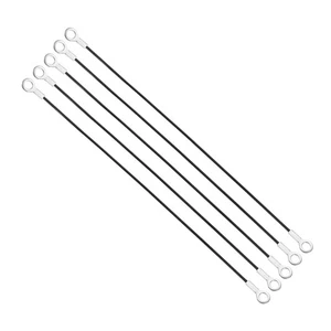 Cable de cordón de 6 mm x 50 cm, 5 piezas ojales de acero inoxidable cable de alambre terminado negro - Imagen 1 de 7