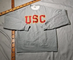 USC Trojans Sweatshirt Mens Sz M Gray Heritage Crewneck NCAA University Football - Picture 1 of 10