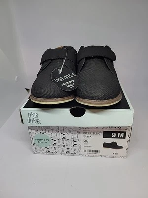 Okie Dokie Shoes Toddler Boys 9 M Blk Lil Elliot Hook Loop Memory Foam NEW w/BOX - Image 1 of 4