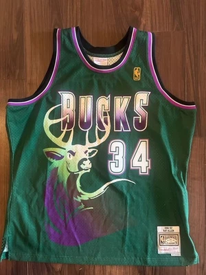 Camiseta para hombre Mitchell & Ness NBA Swingman Milwaukee Bucks 96-97 Ray Allen 2XL NUEVA SIN ETIQUETAS Foto 1 de 4