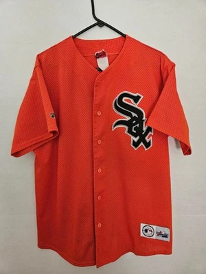 Camiseta deportiva naranja vibrante de béisbol Majestic MLB Chicago White Sox para hombre talla grande Foto 1 de 4