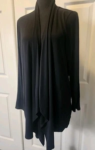 Soma Women’s Black Open Draped Cardigan L Large  Lounge Athleisure Cozy Sweater - Picture 1 of 9