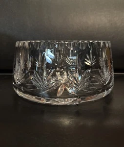 "HERMOSO cuenco de cristal cortado a mano de 7"" lados cónicos República Checa" - Imagen 1 de 6