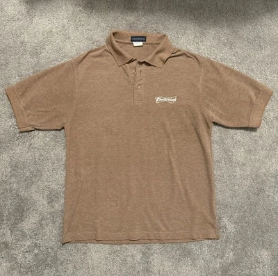 Vintage Budweiser Polo Uniform Shirt - Large Embroidered Logo - Brown - VTG - Image 1 of 4