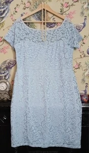 Vintage style light blue floral lace occasion dress size 16 from Therapy. - Picture 1 of 8
