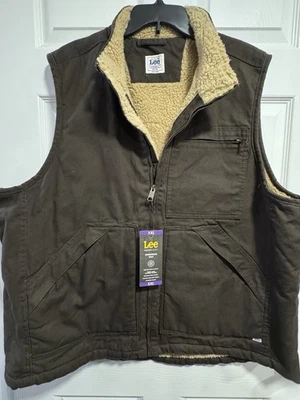 Chaleco Lee-Premium Select/Marrón/Imitación-Sherpa Forrado/Ropa de Trabajo ~ Talla: XXL Foto 1 de 4