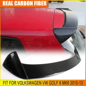 REAL Carbon Rear Roof Spoiler Window Wing Lip for Volkswagen VW GOLF 6 MK6 10-13 - Picture 1 of 13
