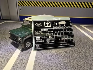 Gen Land Rover Defender 110 TD5 TDCi TDi Door Pillar Tyre Pressure Warning Decal - Picture 1 of 2