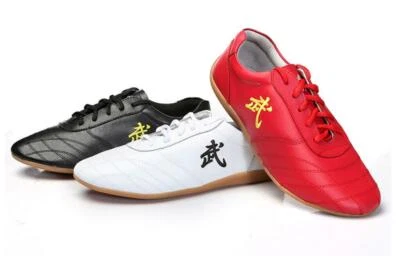 Soft Cow Leather Kung fu Tai chi Shoes Martial arts Wushu Sports Sneakers - Image 1 of 4