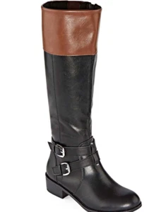 Arizona Denver Damen schwarz braun Memory Foam Blockabsatz Reitstiefel 9 1/2 11 - Bild 1 von 16