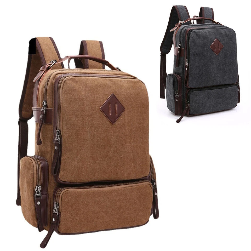 ODIXO Premium Herren Canvas Rucksack Laptop Notebook Backpack Arbeit Freizeit - Bild 1 von 1