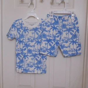 NWT 2pc Janie and Jack Blue Tropical Shorts Pajamas sz 2t 3 4 5 or 6 - Picture 1 of 1