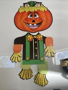 Vtg Halloween Jack O Lantern Jointed Paper Cutout Die Cut Hazelstreet Tiawan - Picture 1 of 10