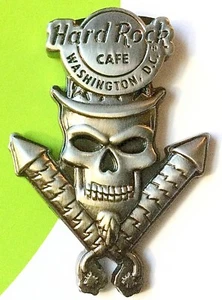 Hard Rock Cafe 2006 Washington DC 3D serie Silver Skull fuegos artificiales pin Le - Imagen 1 de 1