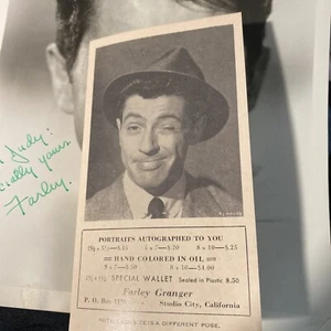 Farley Granger 8x10 Photo, Inscribed And Autographed & Farley Photo Sales Paper - Picture 1 of 8