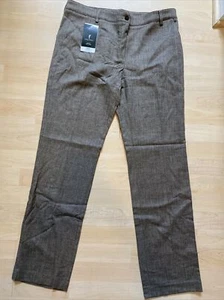 NWT Golfino Ladies Soft Wooly Check Trousers 7265225 740 Brown Sz 12 NEW - Picture 1 of 4