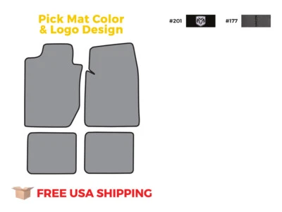 FITS 1997-2004 Dodge Dakota Crew Cab Floor Mat 4pc Cutpile Foto 1 de 4